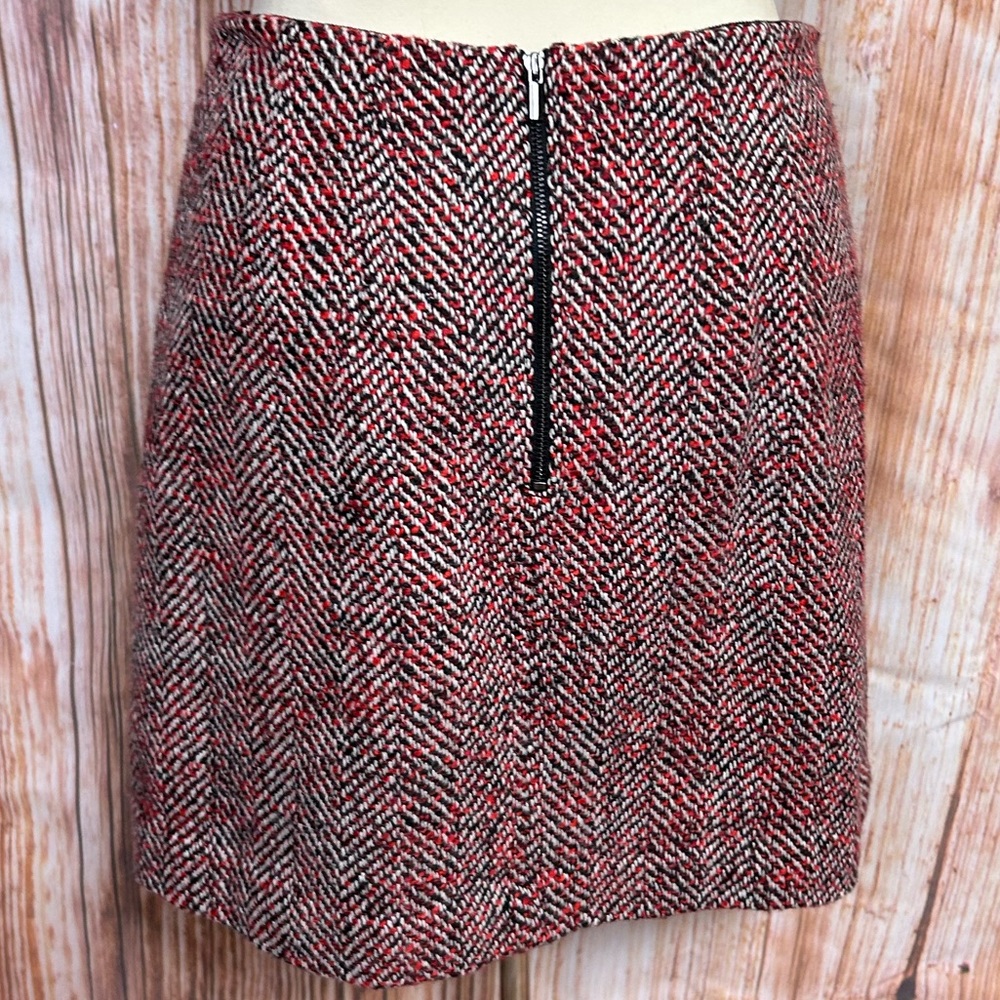 Loft Herringbone Patterned Wool Blend Mini Skirt - image 4